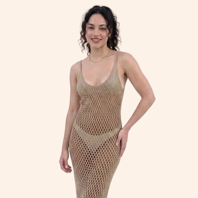 Crochet Cut-Out Beach Dress