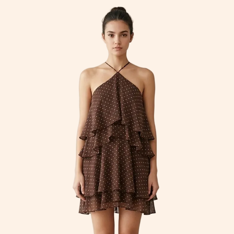 Ruffle Dot Mini Dress