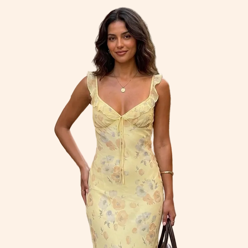 Summer Floral Backless Dress