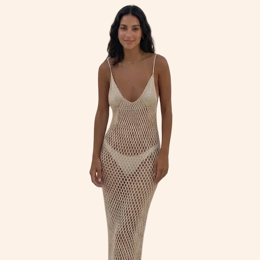 Crochet Cut-Out Beach Dress