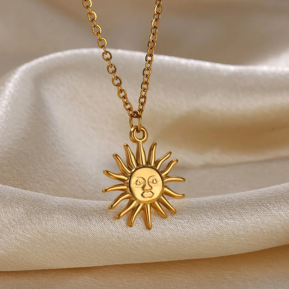 Trobicana Stainless Steel Geometric Sunflower Pendant Necklace - image 15