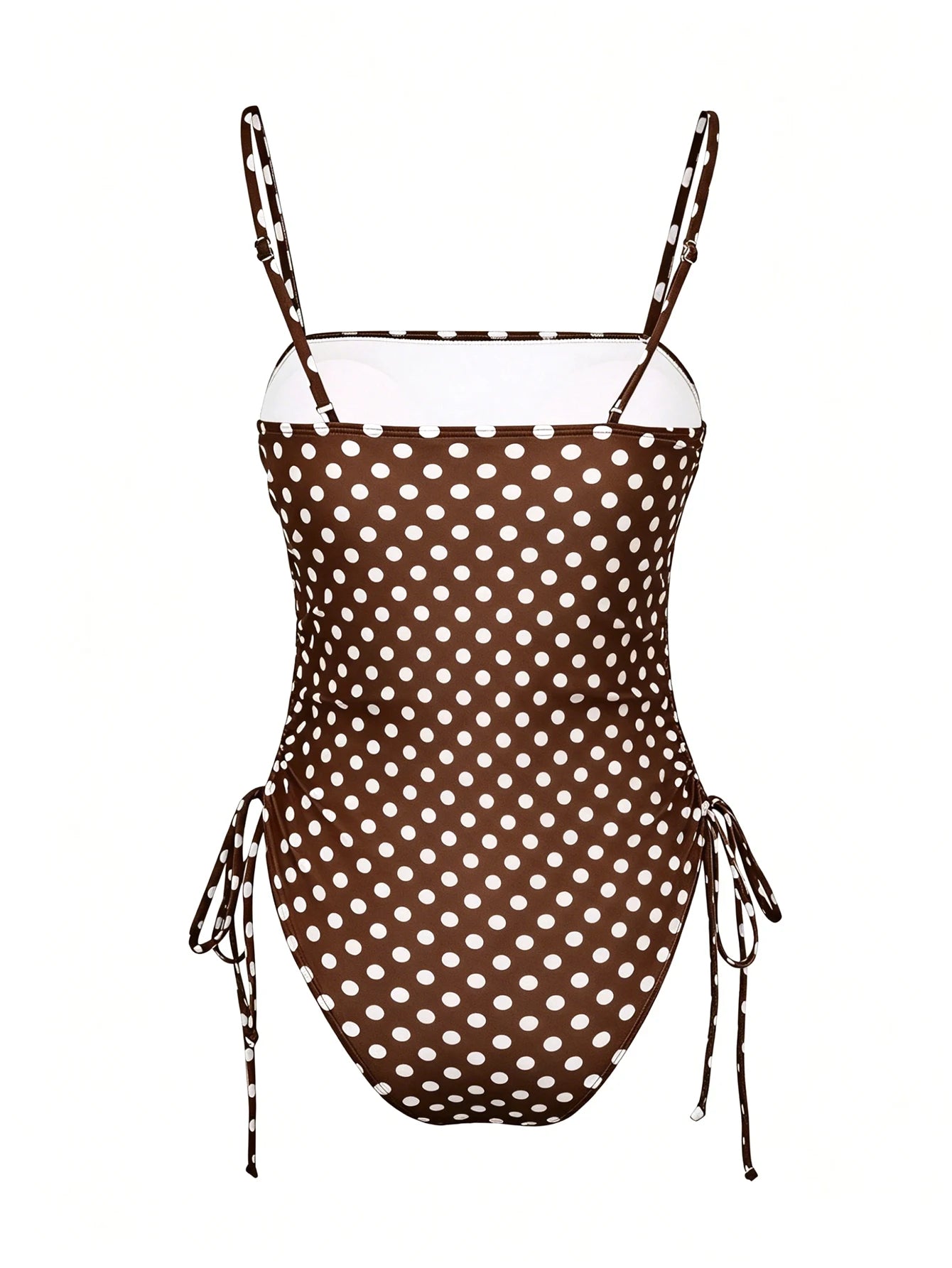 Chic Polka Dot Bikini Set High Cut Swimwear Pink Retro Swimsuit Ruched Top with Side Ties Tropical Vacation Beach Outfit K369