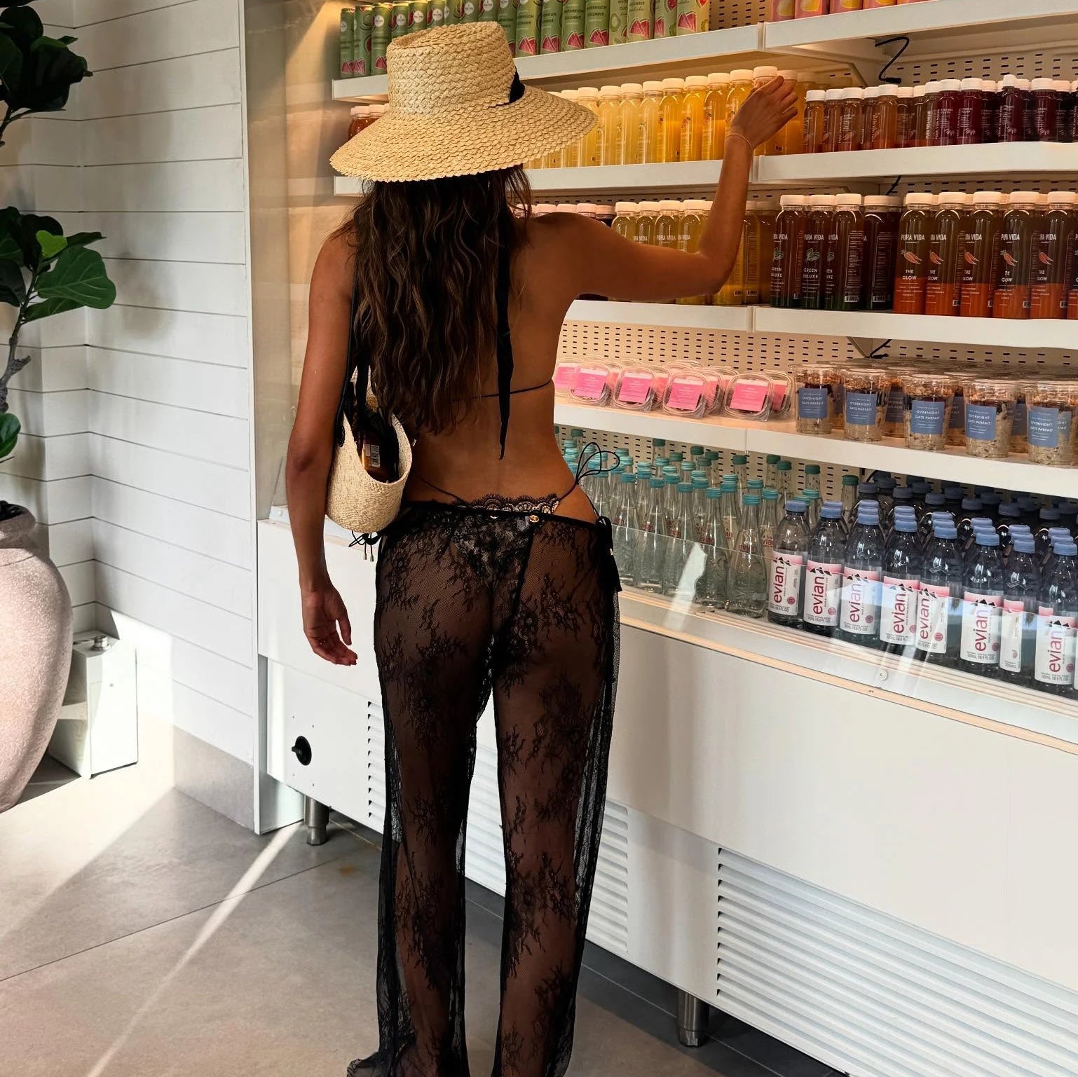 Lace Bikini Set with Beach Pants