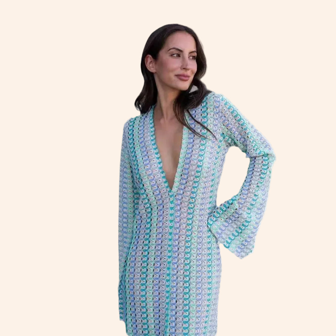 Rainbow Crochet Maxi Dress