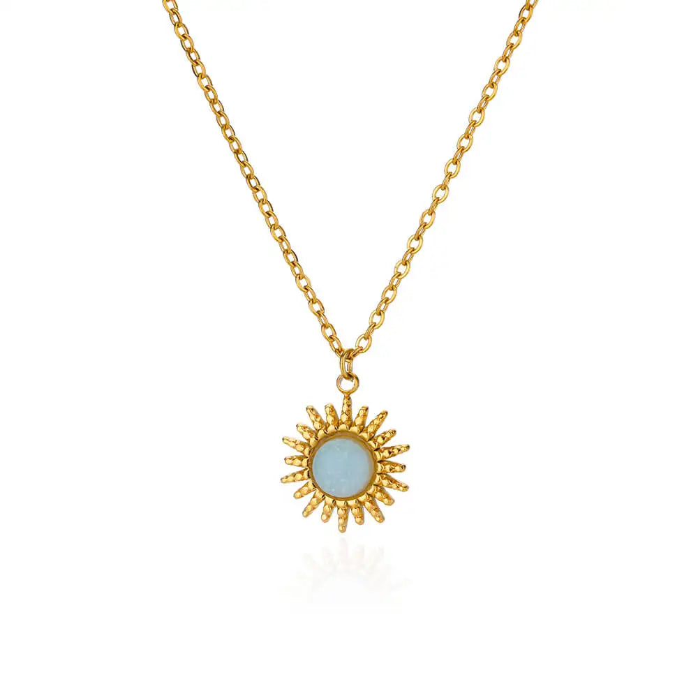 Trobicana Stainless Steel Geometric Sunflower Pendant Necklace - image 7