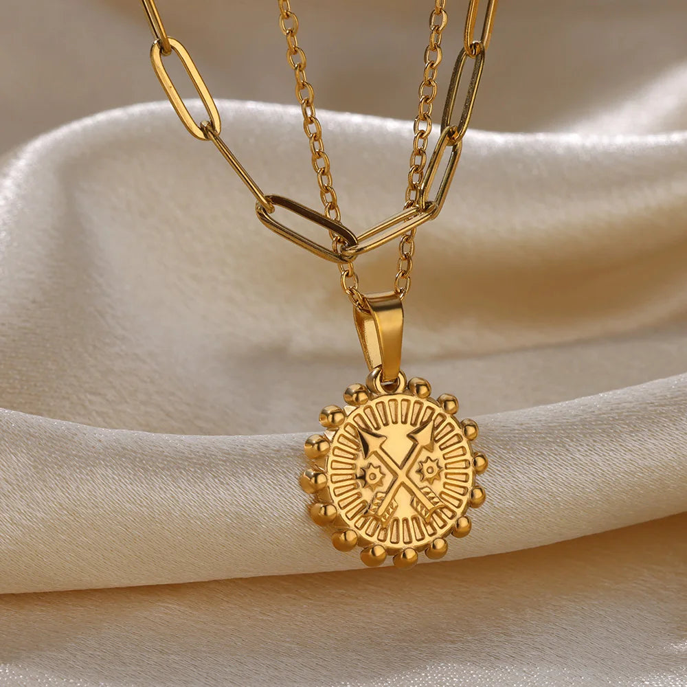 Trobicana Stainless Steel Geometric Sunflower Pendant Necklace - image 32