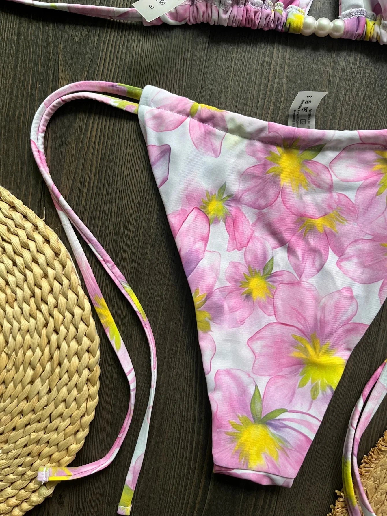 Micro Bikini 2026 Swimwear Women Swimsuit Sexy luxury Brazilian Bikini Set Halter Print Biquini Push Up Pearl Beachwear Female