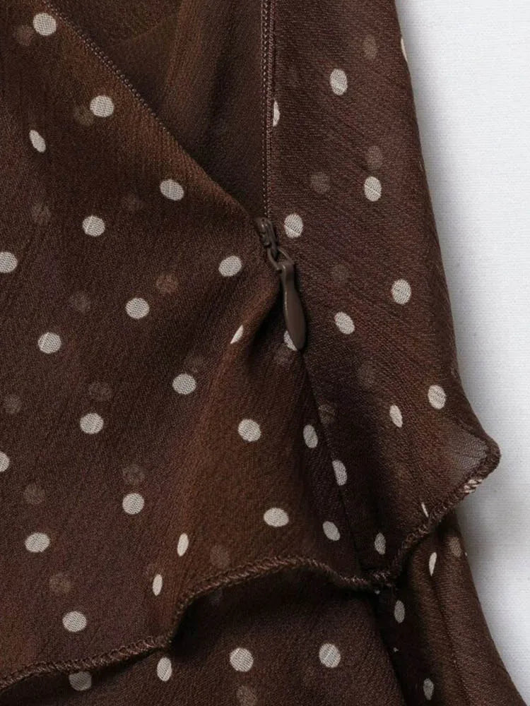 Women Mini Halter Dress 2026 Summer Fashion Polka Dot Cascading Ruffle Off the shoulder Female Elegant Street Dresses Clothes