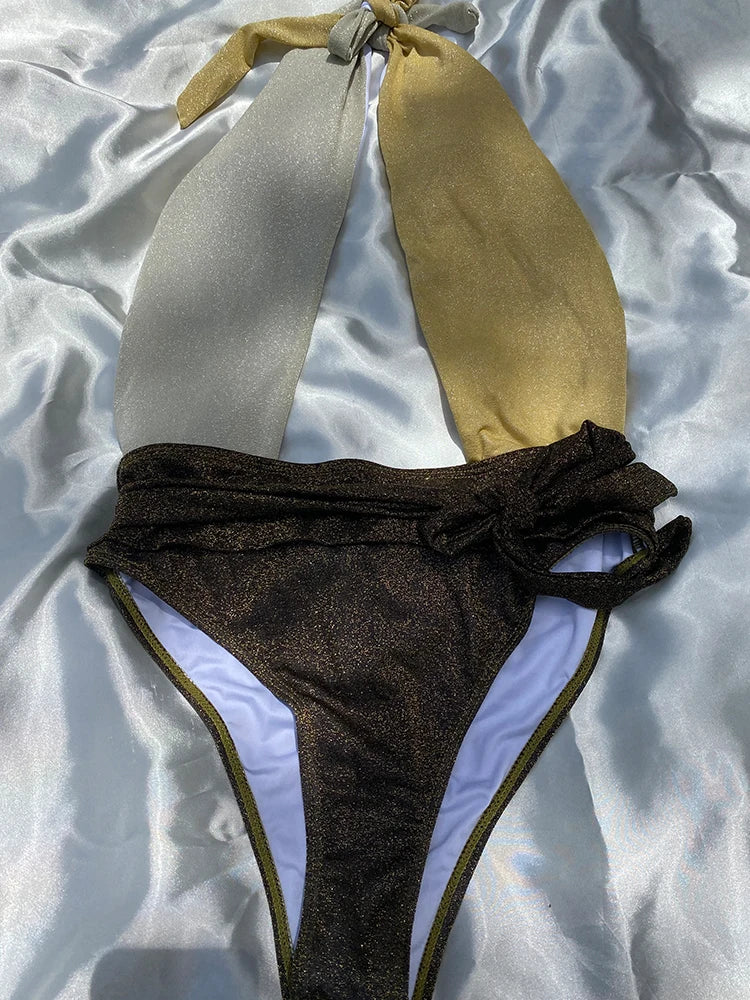 Hollow Print Monokini
