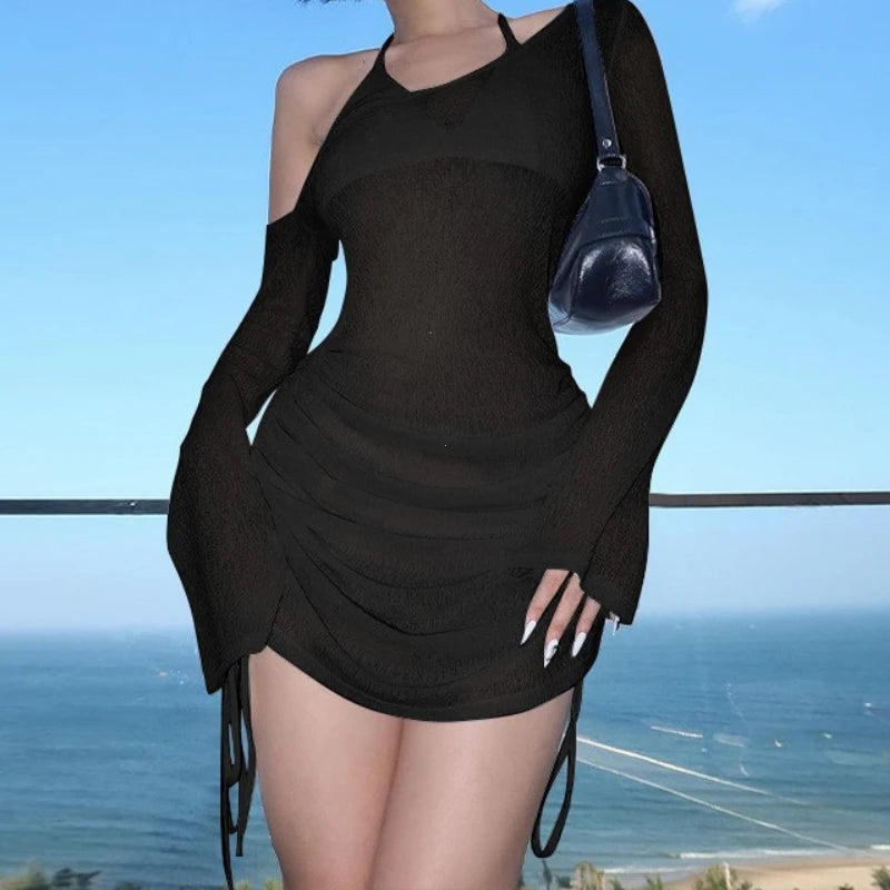 Mira Lace-Up Mini Dress