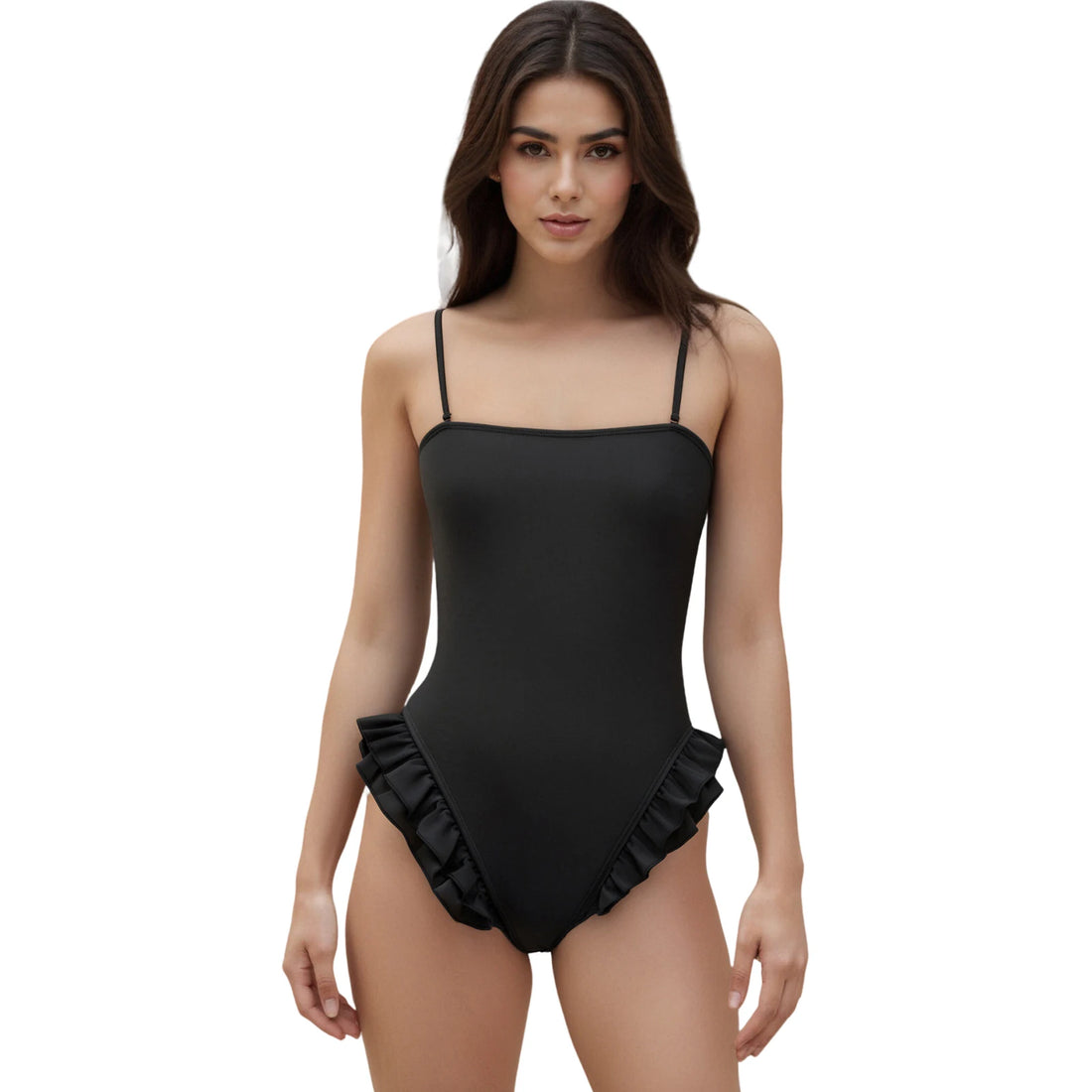 Ruffle Cut-Out One-Piece