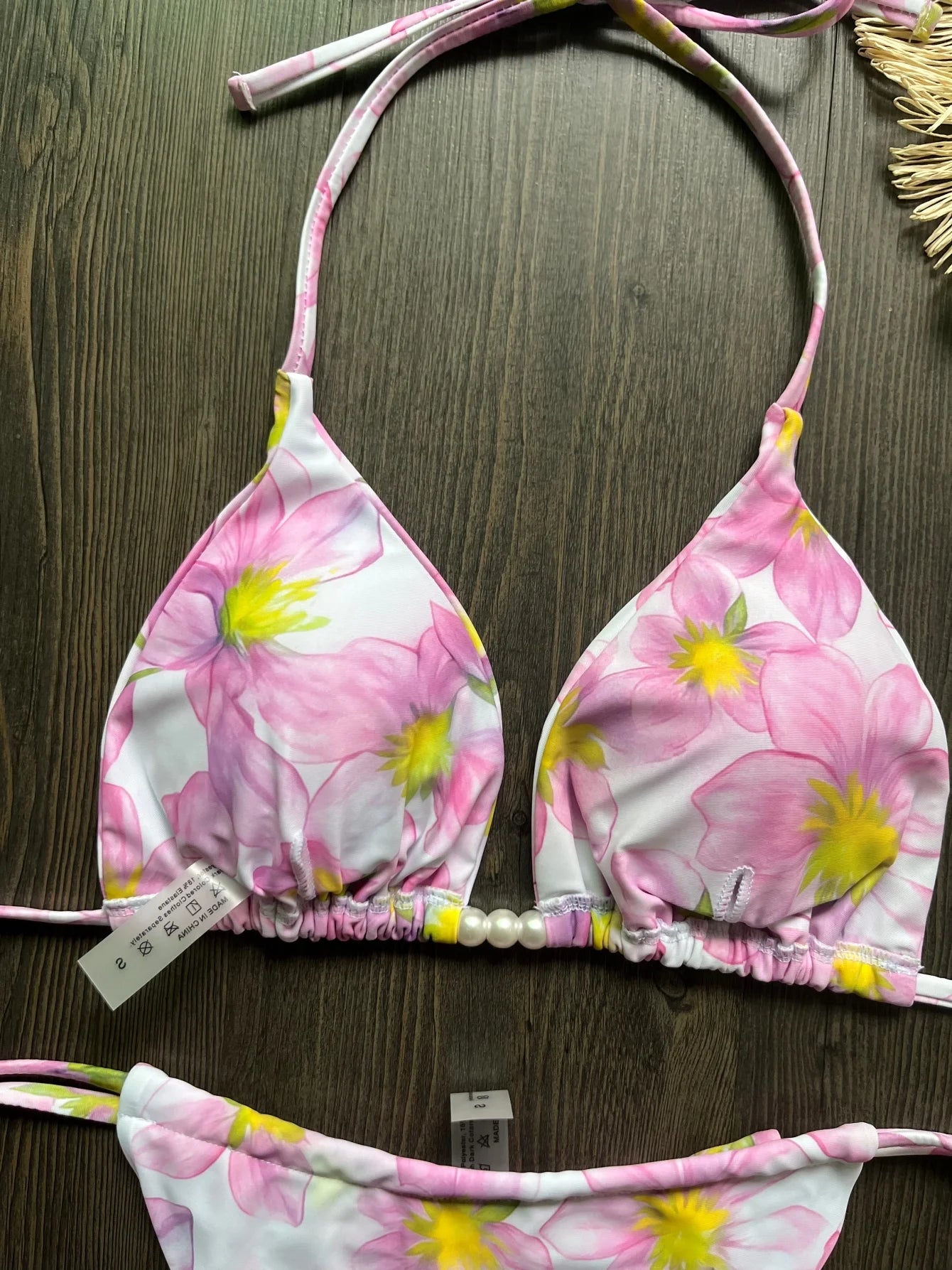 Micro Bikini 2026 Swimwear Women Swimsuit Sexy luxury Brazilian Bikini Set Halter Print Biquini Push Up Pearl Beachwear Female