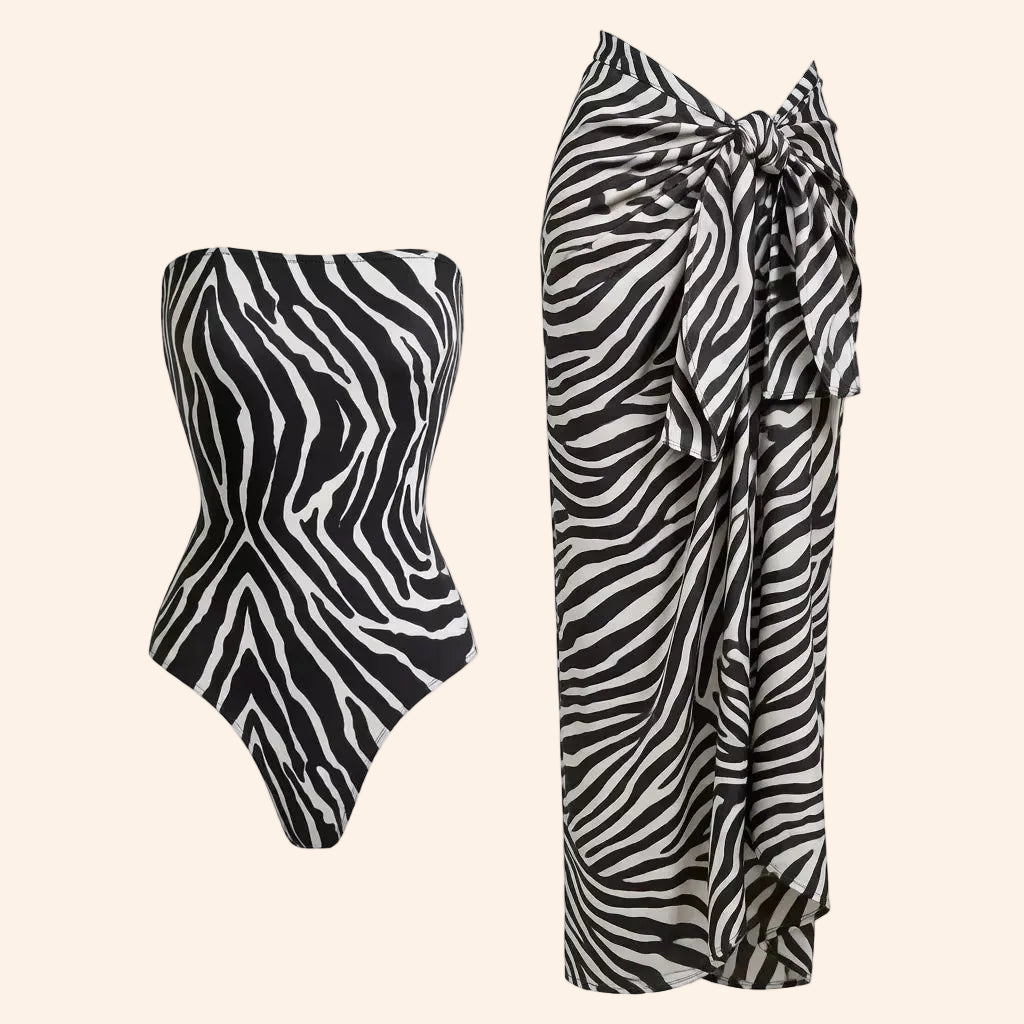 Leopard Sarong Swim Set