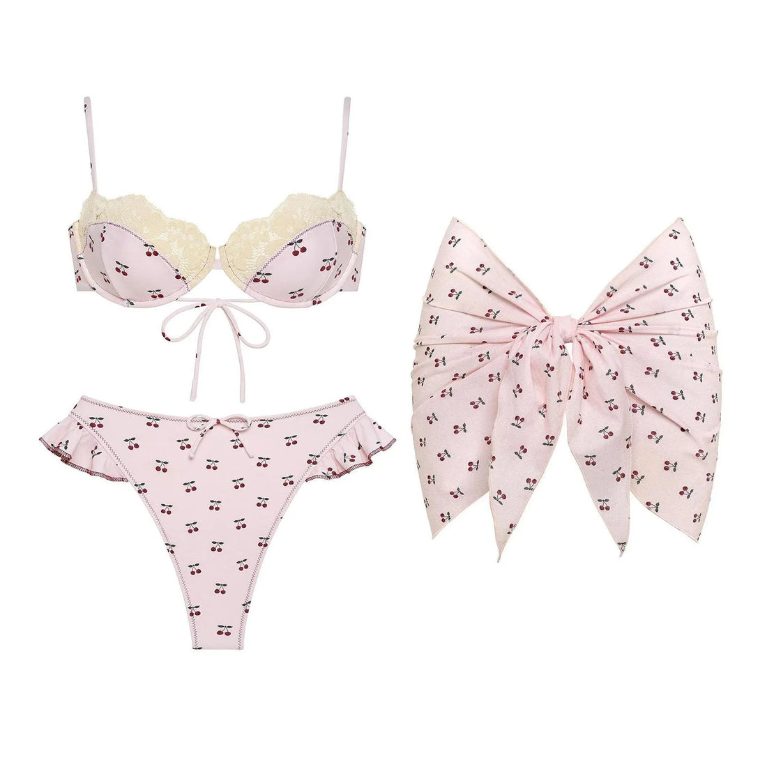 Bella Lace Bikini & Skirt Set