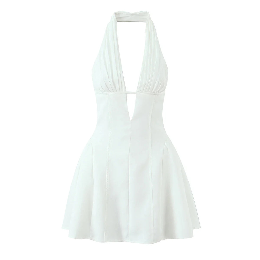 French Dot Halter Mini Dress
