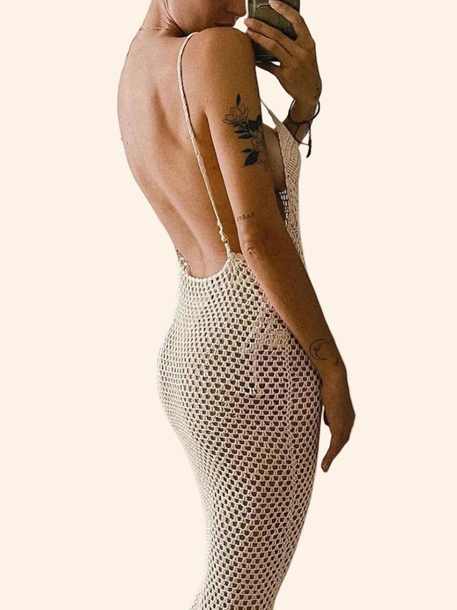 Crochet Cut-Out Beach Dress
