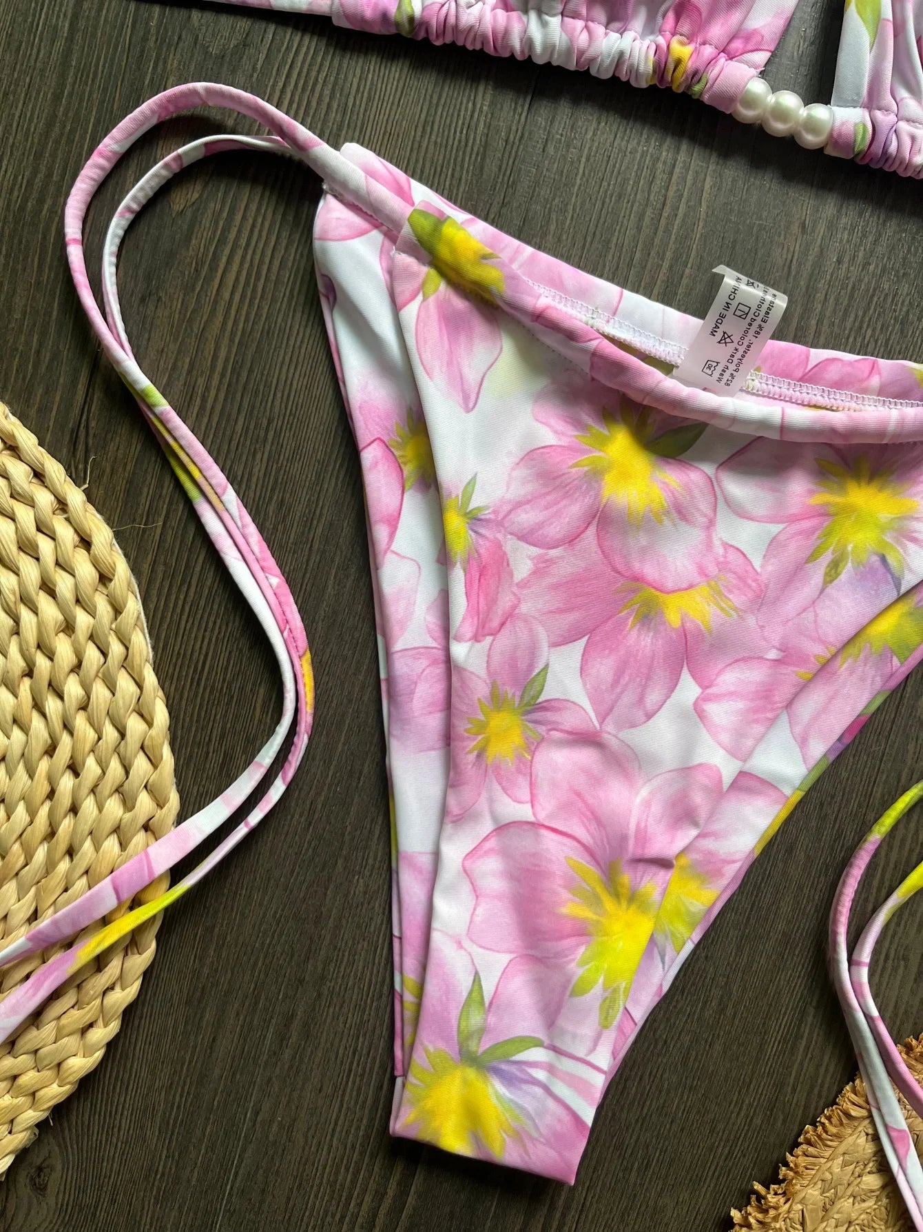 Micro Bikini 2026 Swimwear Women Swimsuit Sexy luxury Brazilian Bikini Set Halter Print Biquini Push Up Pearl Beachwear Female