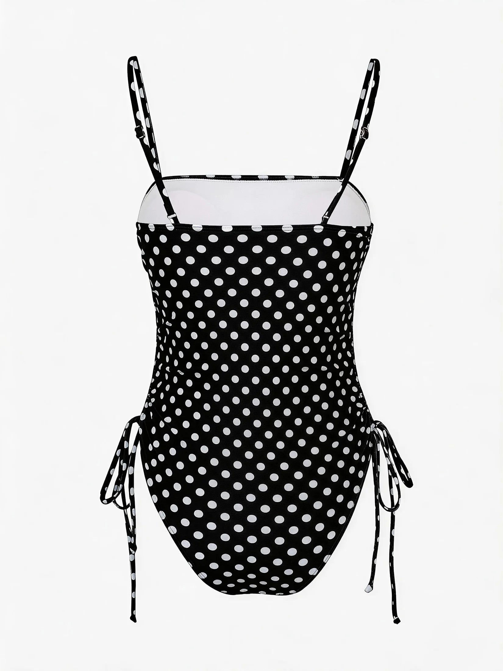 Chic Polka Dot Bikini Set High Cut Swimwear Pink Retro Swimsuit Ruched Top with Side Ties Tropical Vacation Beach Outfit K369