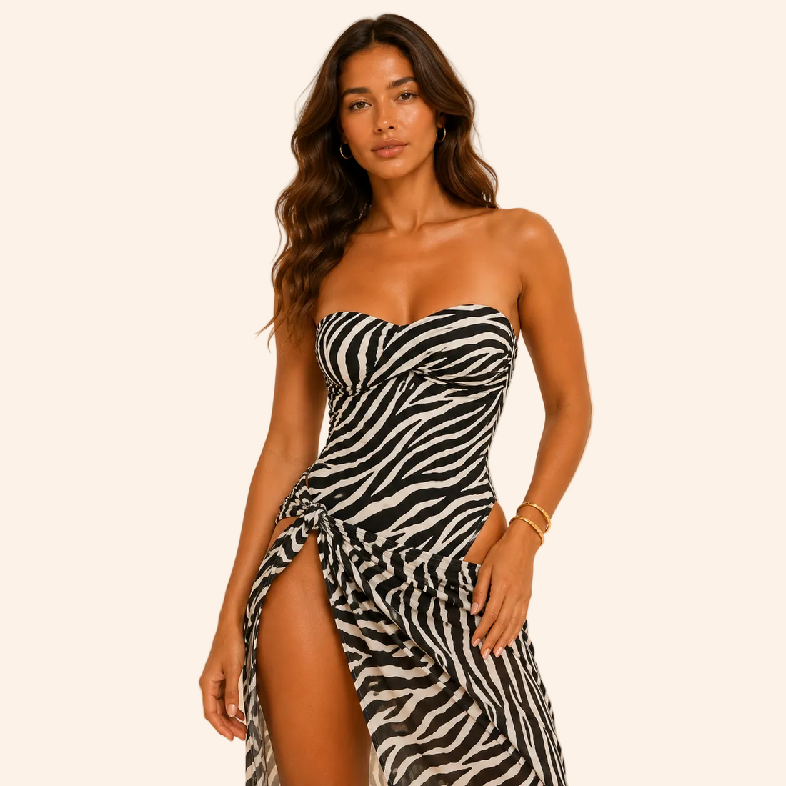 Leopard Sarong Swim Set