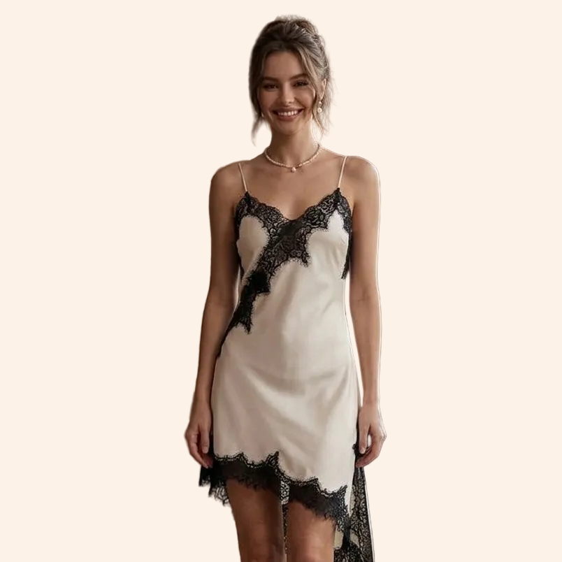 Sexy V-Neck Lace Halter Dress