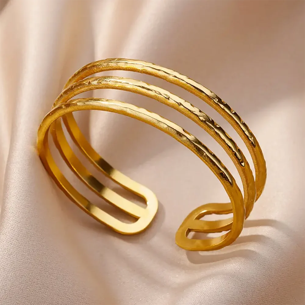 Trobicana Wide Flower Cuff Bangle – Luxury Gold Color Bracelet - image 23