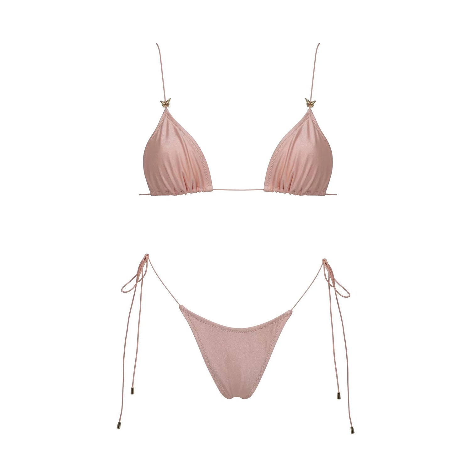 3Pcs Mirco Bikini 2025 Sexy Swimsuit Women Push Up Swimwear Bandeau Biquini Female Pink Bodysuit Bathing Suits Sarong Mini Skirt