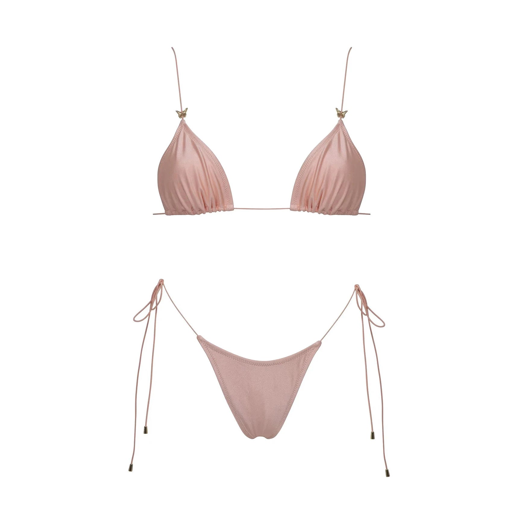 3Pcs Mirco Bikini 2025 Sexy Swimsuit Women Push Up Swimwear Bandeau Biquini Female Pink Bodysuit Bathing Suits Sarong Mini Skirt