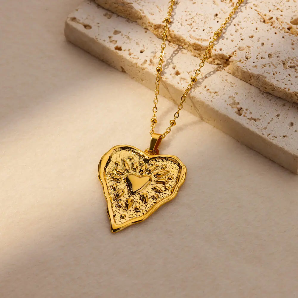 Trobicana Stainless Steel Geometric Sunflower Pendant Necklace - image 17