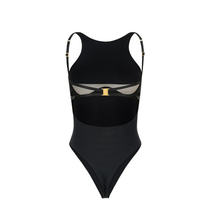 Push Up 2025 Sexy Women One Piece Swimsuit Female Swimwear Halter Biquini Mesh Monokini Swimming Suit Bathing Suit Beachwear
