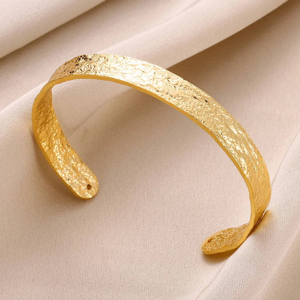 Trobicana Wide Flower Cuff Bangle – Luxury Gold Color Bracelet - image 13