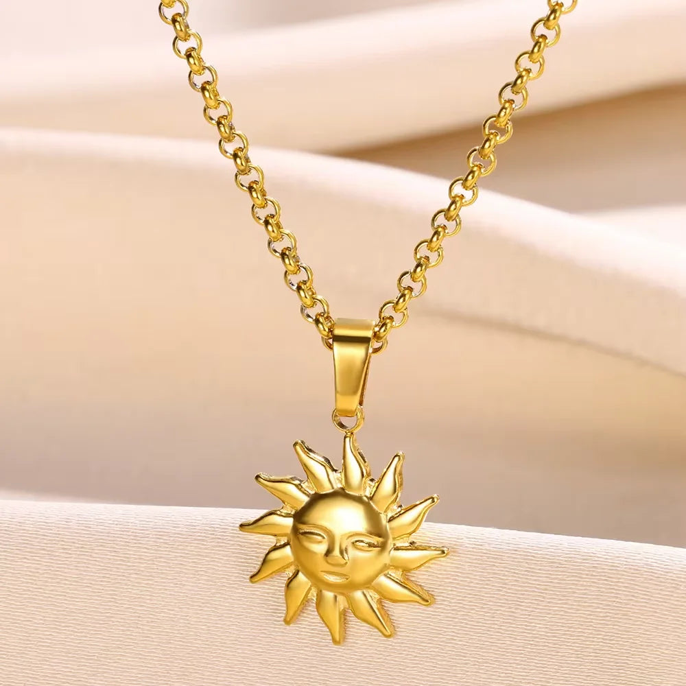 Trobicana Stainless Steel Geometric Sunflower Pendant Necklace - image 20