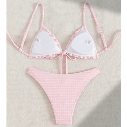 2026 Sexy Bikinis Pink Swimsuits Women Swimwear Push Up Female Beach Swim Wear Bathing Suits Brazilian Bikini Set Pool Bather