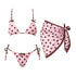 Pink Dot Bikini & Mesh Skirt Set