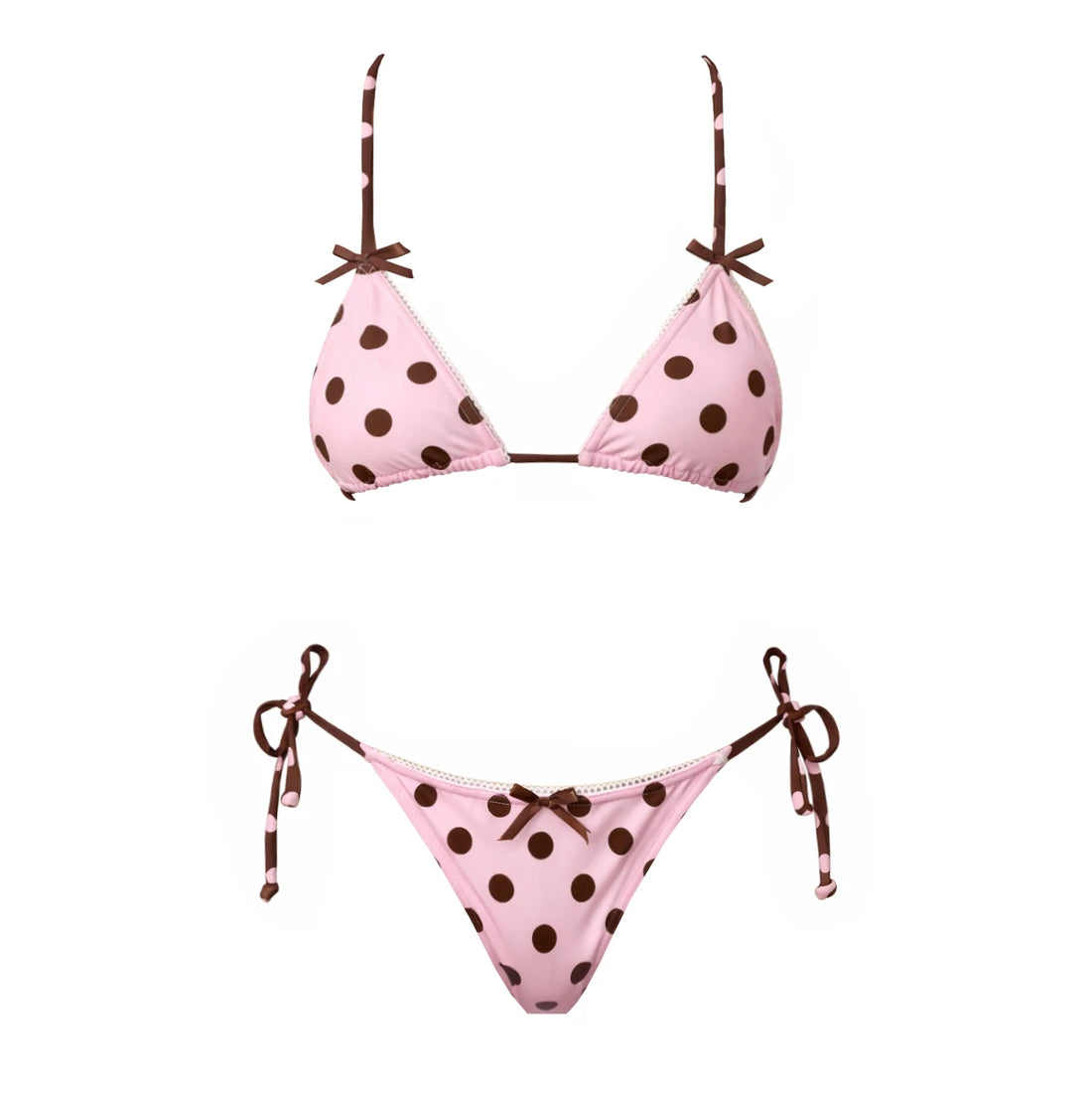 Pink Dot Bikini &amp; Mesh Skirt Set