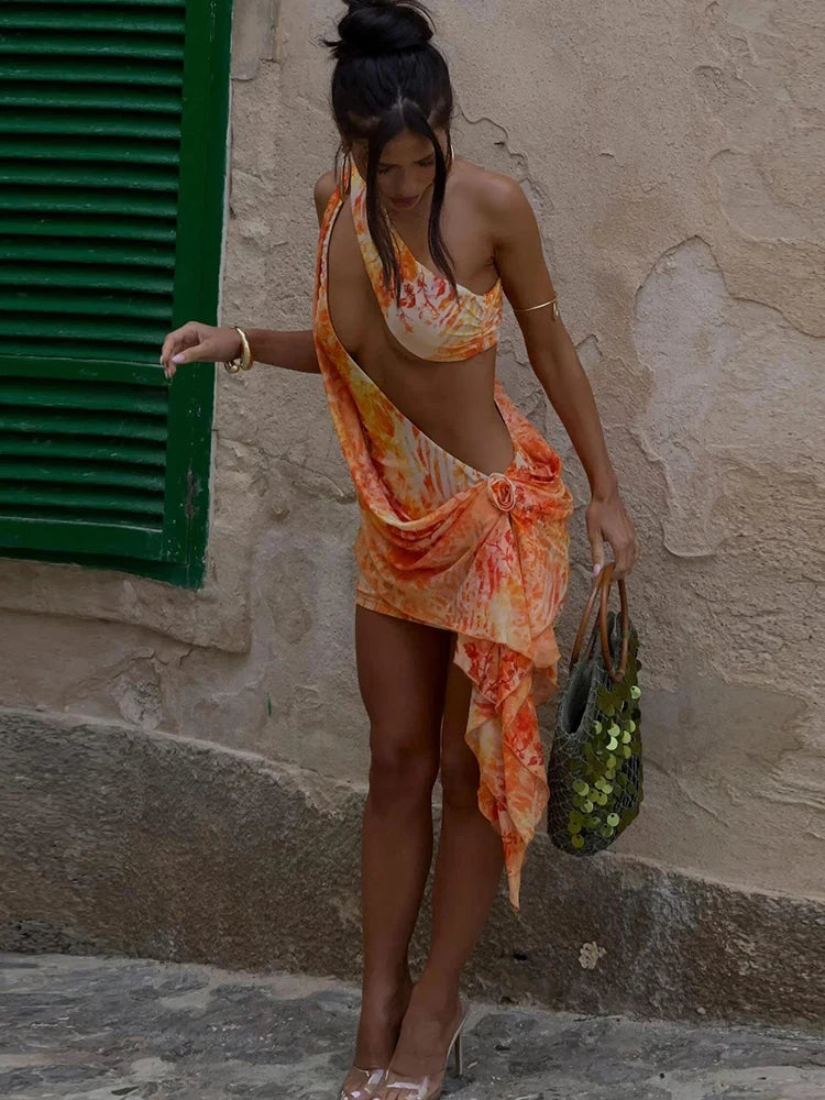Leopard Print Asymmetrical Dress