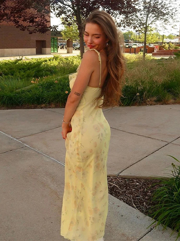 Summer Floral Backless Dress