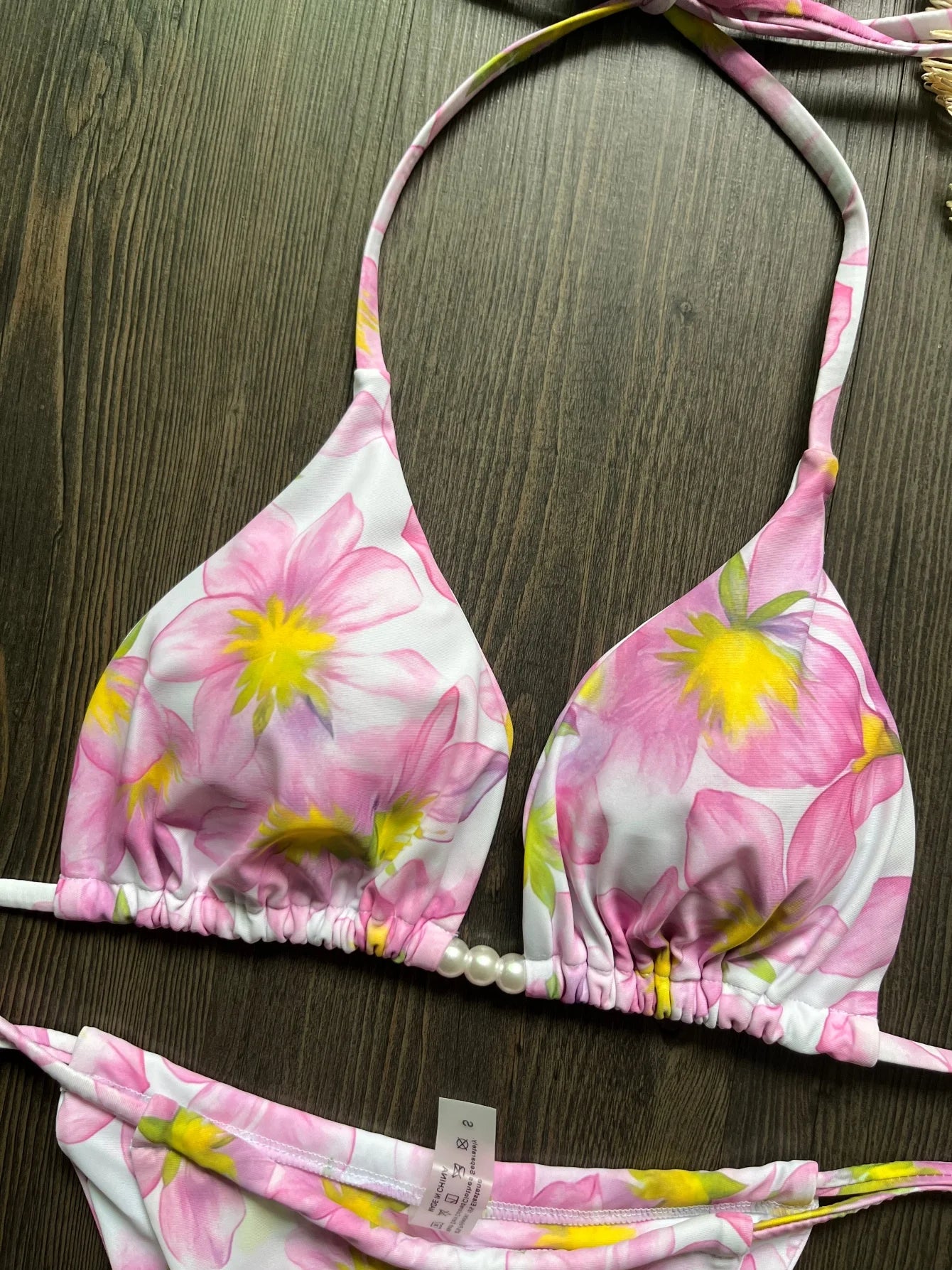 Micro Bikini 2026 Swimwear Women Swimsuit Sexy luxury Brazilian Bikini Set Halter Print Biquini Push Up Pearl Beachwear Female
