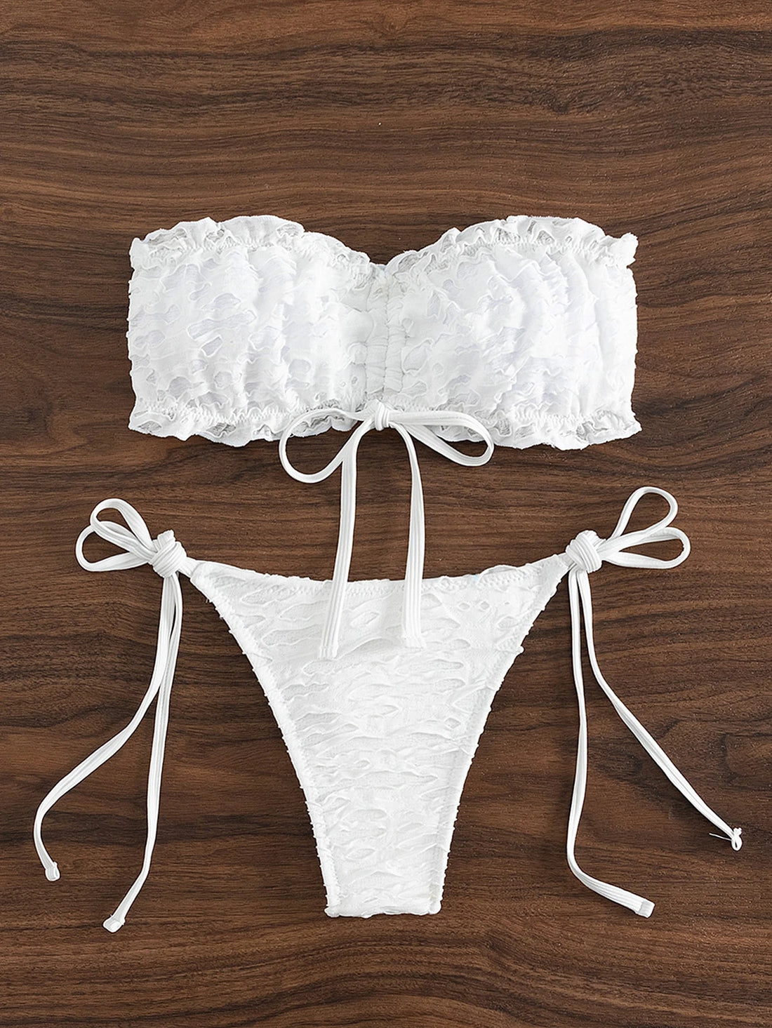 Summer Solid Color Bandeau Bikini