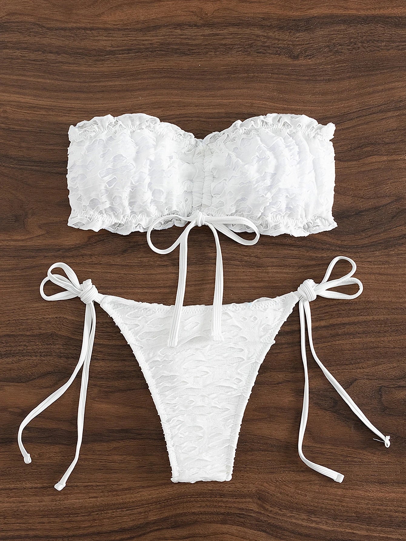 Summer Solid Color Bandeau Bikini