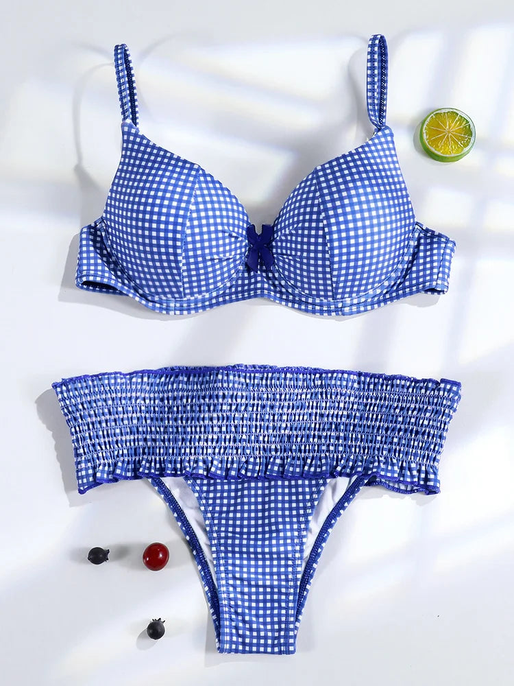 Plaid Bow Bikini