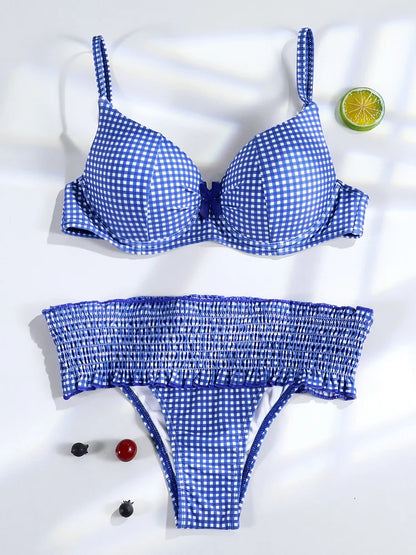Plaid Bow Bikini