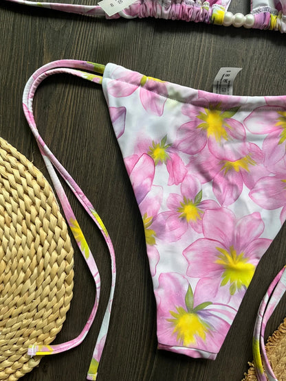 Micro Bikini 2026 Swimwear Women Swimsuit Sexy luxury Brazilian Bikini Set Halter Print Biquini Push Up Pearl Beachwear Female