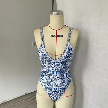 Printed Backless Monokini