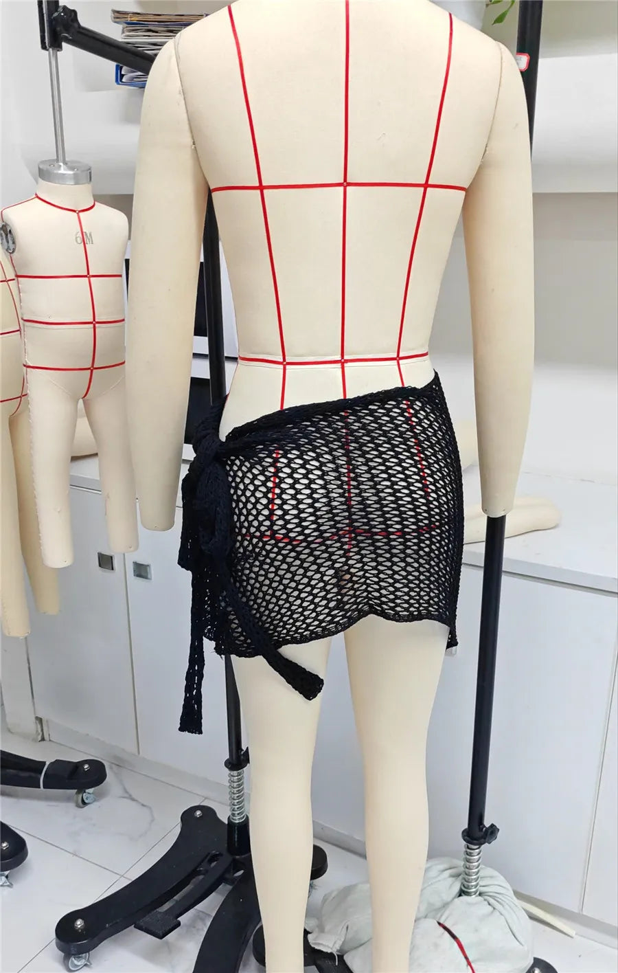 Women Beach Skirt Hollowed Solid Black White Yellow Green Knitted Mini Skirt For Women Summer Vacation Seaside Cover-Up Skirt