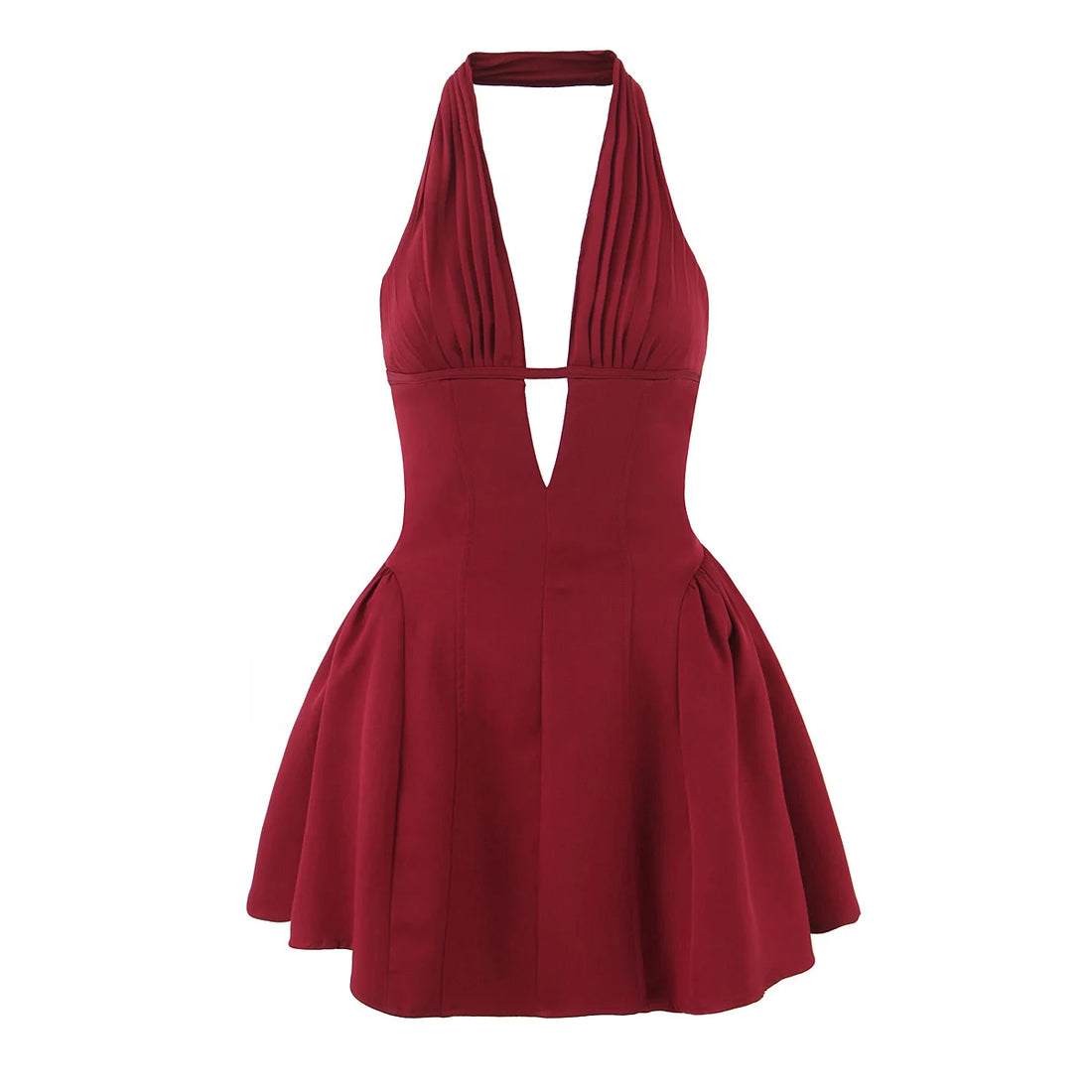 French Dot Halter Mini Dress