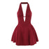 French Dot Halter Mini Dress
