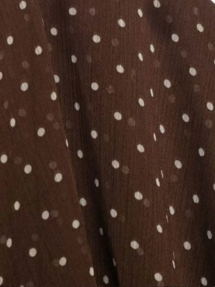 Women Mini Halter Dress 2026 Summer Fashion Polka Dot Cascading Ruffle Off the shoulder Female Elegant Street Dresses Clothes