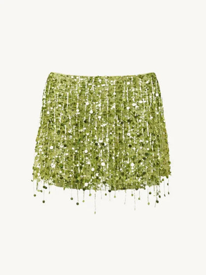 Sequin Bead Mini Skirt