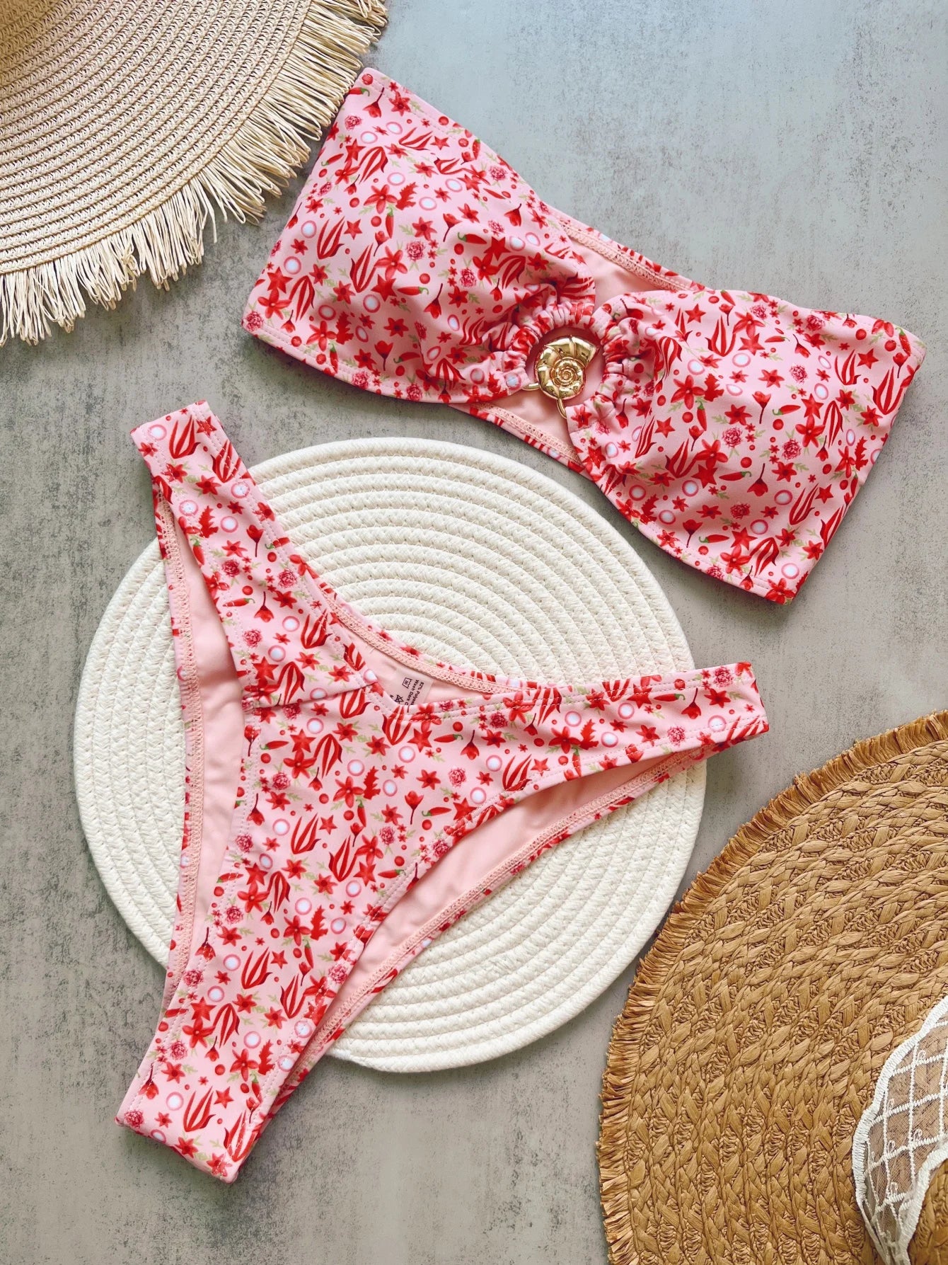 Strapless Print Bikini