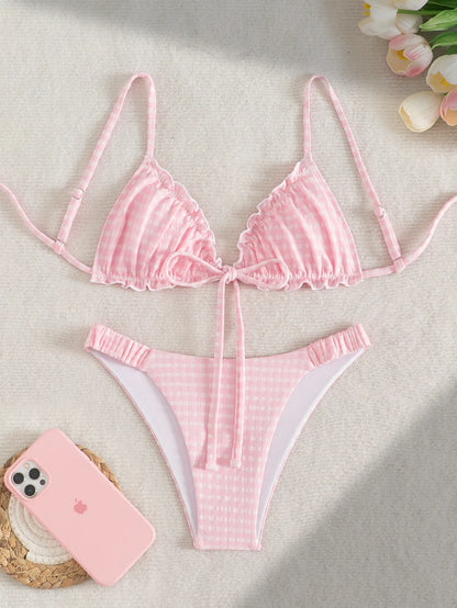 2026 Sexy Bikinis Pink Swimsuits Women Swimwear Push Up Female Beach Swim Wear Bathing Suits Brazilian Bikini Set Pool Bather